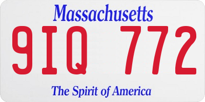 MA license plate 9IQ772
