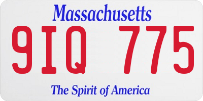 MA license plate 9IQ775