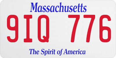 MA license plate 9IQ776