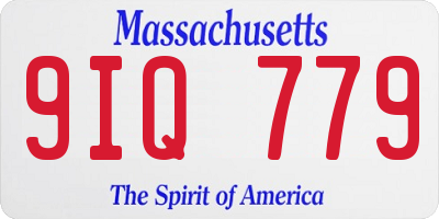 MA license plate 9IQ779