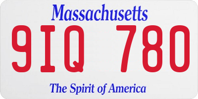MA license plate 9IQ780