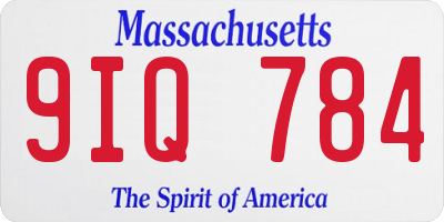MA license plate 9IQ784