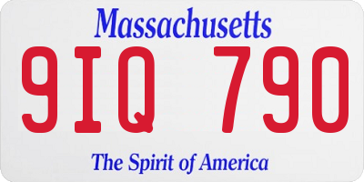 MA license plate 9IQ790