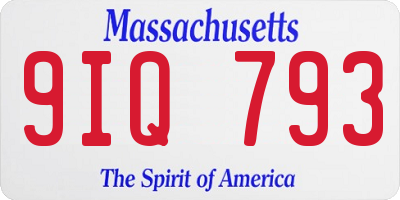 MA license plate 9IQ793