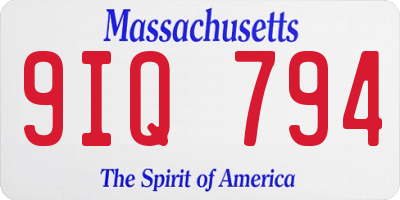 MA license plate 9IQ794