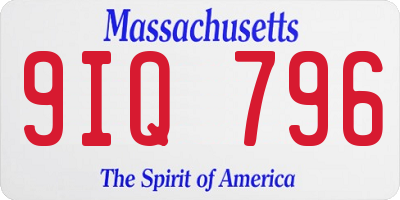 MA license plate 9IQ796