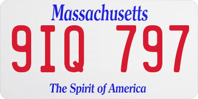 MA license plate 9IQ797