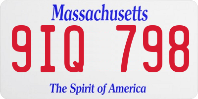 MA license plate 9IQ798