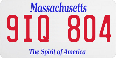 MA license plate 9IQ804