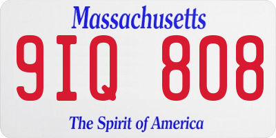 MA license plate 9IQ808