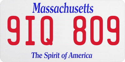MA license plate 9IQ809