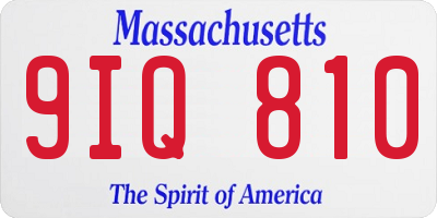 MA license plate 9IQ810