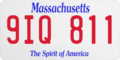 MA license plate 9IQ811