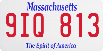 MA license plate 9IQ813