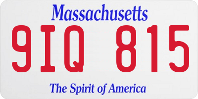 MA license plate 9IQ815