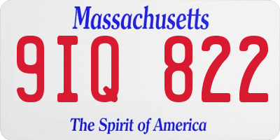 MA license plate 9IQ822