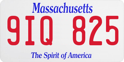 MA license plate 9IQ825