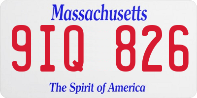 MA license plate 9IQ826
