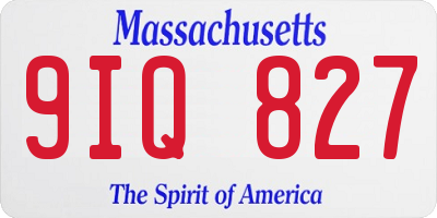 MA license plate 9IQ827
