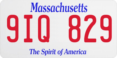 MA license plate 9IQ829