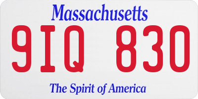 MA license plate 9IQ830