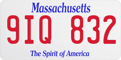 MA license plate 9IQ832