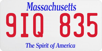 MA license plate 9IQ835