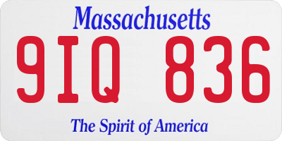 MA license plate 9IQ836