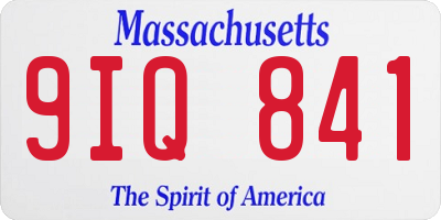 MA license plate 9IQ841