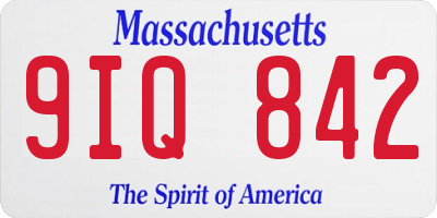 MA license plate 9IQ842