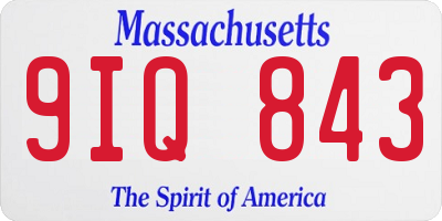 MA license plate 9IQ843