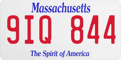 MA license plate 9IQ844