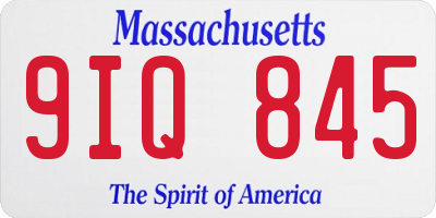 MA license plate 9IQ845