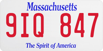MA license plate 9IQ847