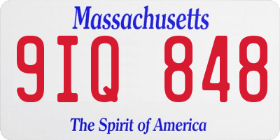 MA license plate 9IQ848