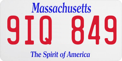 MA license plate 9IQ849
