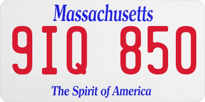 MA license plate 9IQ850