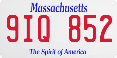 MA license plate 9IQ852