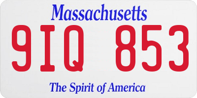 MA license plate 9IQ853