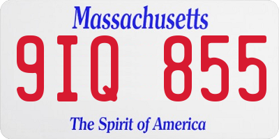 MA license plate 9IQ855