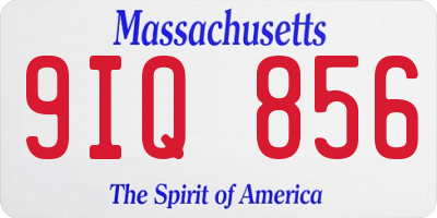 MA license plate 9IQ856