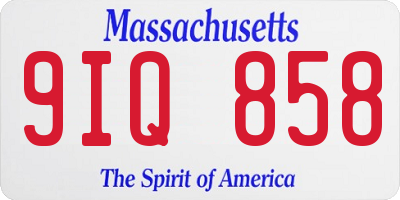 MA license plate 9IQ858