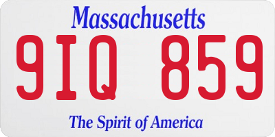 MA license plate 9IQ859