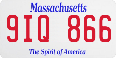 MA license plate 9IQ866