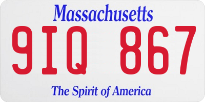 MA license plate 9IQ867