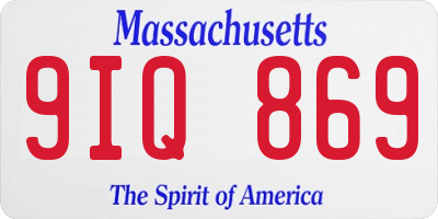 MA license plate 9IQ869