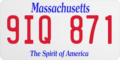 MA license plate 9IQ871