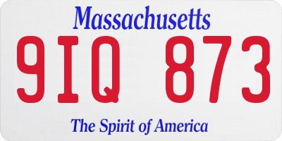 MA license plate 9IQ873