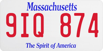 MA license plate 9IQ874