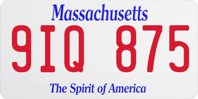 MA license plate 9IQ875